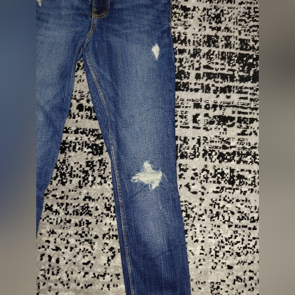 Zara Trafaluc Distressed Ripped Skinny Jeans Blue Size 6 / 38 - Picture 8 of 16